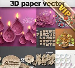 3d剪纸：3D Paper vector